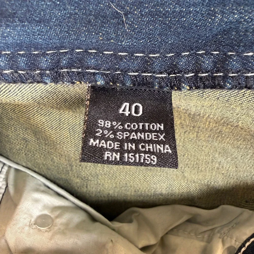 Noblezen Collection Mens Slim Straight Jeans Blue Distressed‎ W40 L32 NEW